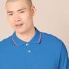 imageAmazon Essentials Mens Polo Shirts Short Sleeve SlimFit Cotton PiqueBlue Thin Stripe