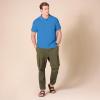 imageAmazon Essentials Mens Polo Shirts Short Sleeve SlimFit Cotton PiqueBlue Thin Stripe