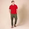 imageAmazon Essentials Mens Polo Shirts Short Sleeve SlimFit Cotton PiqueRed Thin Stripe