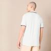 imageAmazon Essentials Mens Polo Shirts Short Sleeve SlimFit Cotton PiqueWhite Thin Stripe