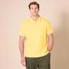 imageAmazon Essentials Mens Polo Shirts Short Sleeve SlimFit Cotton PiqueYellow Thin Stripe