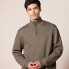 imageAmazon Essentials Mens QuarterZip French Rib Sweater Casual WearBrown Heather
