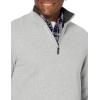 imageAmazon Essentials Mens QuarterZip French Rib Sweater Casual WearLight Grey Heather