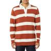 imageAmazon Essentials Mens Rugby SweaterChestnut Brown Stripe