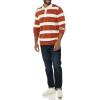 imageAmazon Essentials Mens Rugby SweaterChestnut Brown Stripe