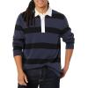 imageAmazon Essentials Mens Rugby SweaterDark Navy Stripe