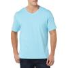 imageAmazon Essentials Mens ShortSleeve VNeck TShirts Pack of 2Aqua BlueLight Blue