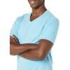 imageAmazon Essentials Mens ShortSleeve VNeck TShirts Pack of 2Aqua BlueLight Blue