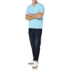 imageAmazon Essentials Mens ShortSleeve VNeck TShirts Pack of 2Aqua BlueLight Blue
