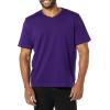 imageAmazon Essentials Mens ShortSleeve VNeck TShirts Pack of 2BlackDark Purple