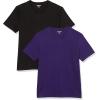 imageAmazon Essentials Mens ShortSleeve VNeck TShirts Pack of 2BlackDark Purple