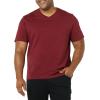 imageAmazon Essentials Mens ShortSleeve VNeck TShirts Pack of 2Charcoal HeatherBurgundy