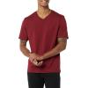 imageAmazon Essentials Mens ShortSleeve VNeck TShirts Pack of 2Charcoal HeatherBurgundy