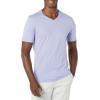 imageAmazon Essentials Mens ShortSleeve VNeck TShirts Pack of 2Dark BlueLavender