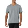 imageAmazon Essentials Mens ShortSleeve VNeck TShirts Pack of 2Grey Heather Cactus