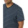 imageAmazon Essentials Mens ShortSleeve VNeck TShirts Pack of 2Grey HeatherNavy Stripe