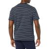 imageAmazon Essentials Mens ShortSleeve VNeck TShirts Pack of 2Grey HeatherNavy Stripe
