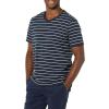 imageAmazon Essentials Mens ShortSleeve VNeck TShirts Pack of 2Grey HeatherNavy Stripe
