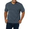 imageAmazon Essentials Mens ShortSleeve VNeck TShirts Pack of 2Grey HeatherNavy Stripe