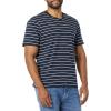 imageAmazon Essentials Mens ShortSleeve VNeck TShirts Pack of 2Grey HeatherNavy Stripe