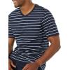 imageAmazon Essentials Mens ShortSleeve VNeck TShirts Pack of 2Grey HeatherNavy Stripe