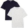 imageAmazon Essentials Mens ShortSleeve VNeck TShirts Pack of 2NavyBoat Print