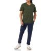 imageAmazon Essentials Mens ShortSleeve VNeck TShirts Pack of 2NavyOliveStripe