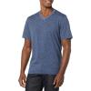 imageAmazon Essentials Mens ShortSleeve VNeck TShirts Pack of 2Washed BlueFloral Print