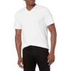 imageAmazon Essentials Mens ShortSleeve VNeck TShirts Pack of 2White