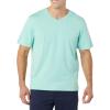 imageAmazon Essentials Mens ShortSleeve VNeck TShirts Pack of 2WhiteAqua Blue