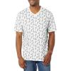 imageAmazon Essentials Mens ShortSleeve VNeck TShirts Pack of 2WhitePineapple Print