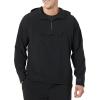 imageAmazon Essentials Mens Stretch Woven Quarter Zip Hooded Colorblock JacketBlack