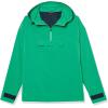 imageAmazon Essentials Mens Stretch Woven Quarter Zip Hooded Colorblock JacketGreen