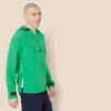 imageAmazon Essentials Mens Stretch Woven Quarter Zip Hooded Colorblock JacketGreen