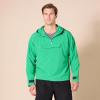 imageAmazon Essentials Mens Stretch Woven Quarter Zip Hooded Colorblock JacketGreen
