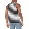 imageAmazon Essentials Mens Tank Top RegularFit UndershirtBlack White Horizontal Stripe