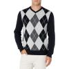 imageAmazon Essentials Mens VNeck Pullover Sweater Available in Big ampamp TallBlack Argyle