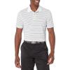 imageAmazon Essentials Mens Golf Polo Shirt Short Sleeve SlimFit QuickDryWhite Stripe