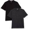imageAmazon Essentials Mens ShortSleeve VNeck TShirts Pack of 2BlackCharcoal Heather