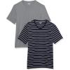 Grey Heather/Navy Stripe