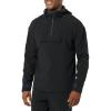 imageAmazon Essentials Mens Stretch Woven Quarter Zip Hooded Colorblock JacketBlack