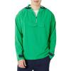 imageAmazon Essentials Mens Stretch Woven Quarter Zip Hooded Colorblock JacketGreen