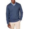 imageAmazon Essentials Mens VNeck Pullover Sweater Available in Big ampamp TallBlue Heather