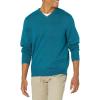 imageAmazon Essentials Mens VNeck Pullover Sweater Available in Big ampamp TallTeal Blue Heather