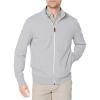 imageAmazon Essentials Mens Zip Up Sweatshirt Lightweight French Terry Mock NeckLight Grey Heather