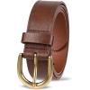 imageAmazon Essentials Womens Raw Edge Jeans Belt with Wide Waist StrapChestnut Brown