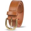 imageAmazon Essentials Womens Raw Edge Jeans Belt with Wide Waist StrapTan