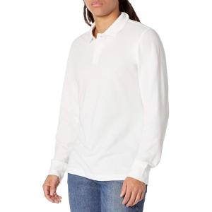imageAmazon Essentials LongSleeve Polo Shirt for Men Slim Fit PiqueWhite