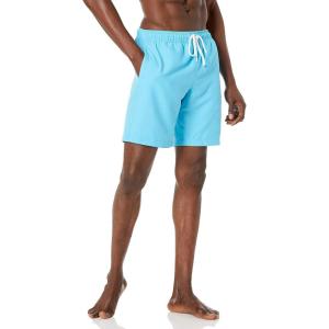 imageAmazon Essentials Mens 9quot Swim Trunks with Mesh Lining Pockets Drawstring ClosureAqua Blue