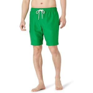 imageAmazon Essentials Mens 9quot Swim Trunks with Mesh Lining Pockets Drawstring ClosureDark Green